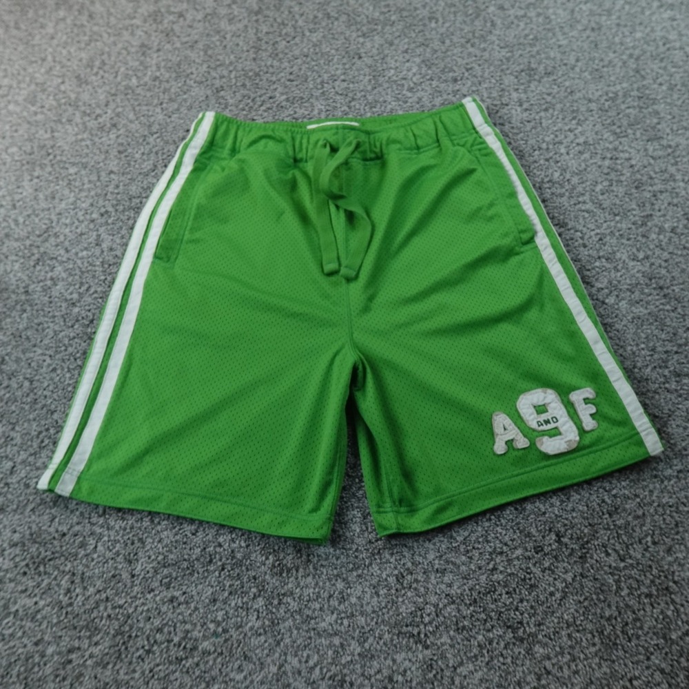 VTG Abercrombie Fitch Shorts‎ Mens XL Green Mesh Drawstring Basketball Gym Y2K